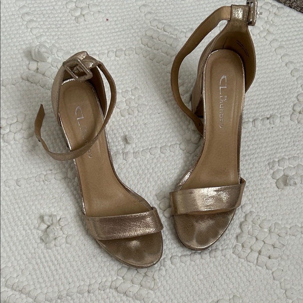 CL by Laundry Metallic Gold Heels